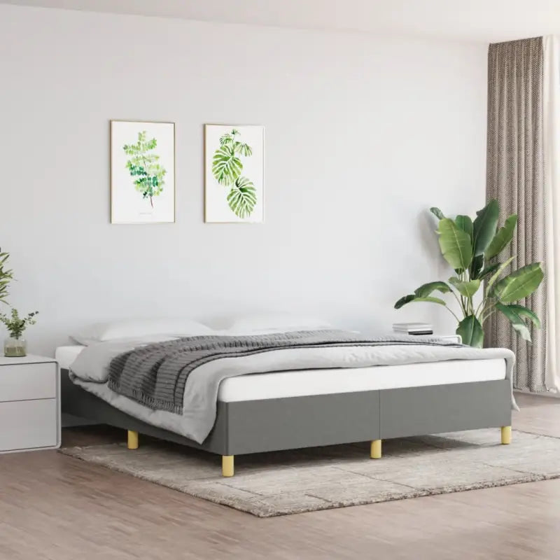 Bedframe met multiplex lattenbodem voor een comfortabele nachtrust - Donkergrijs / 160 x 200 cm / 35 cm - Bedden &