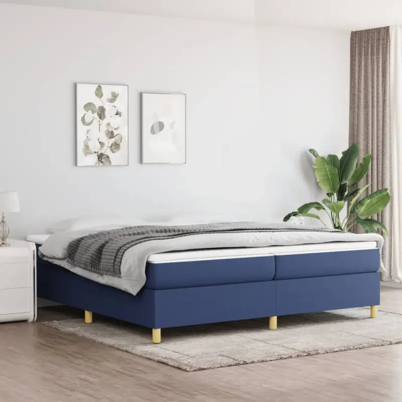 Bedframe met multiplex lattenbodem voor een comfortabele nachtrust - Blauw / 200 x 200 cm / 35 cm - Bedden & bedframes