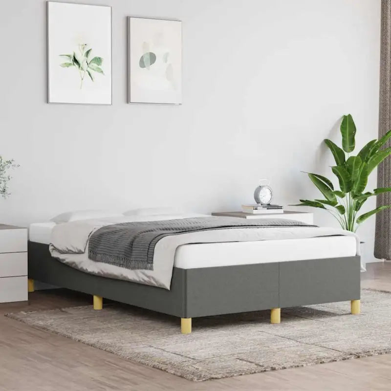 Bedframe met multiplex lattenbodem voor een comfortabele nachtrust - Donkergrijs / 120 x 190 cm / 35 cm - Bedden &