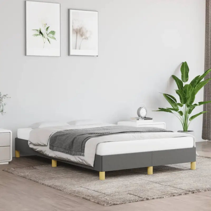 Bedframe met multiplex lattenbodem voor een comfortabele nachtrust - Donkergrijs / 120 x 190 cm / 25 cm - Bedden &