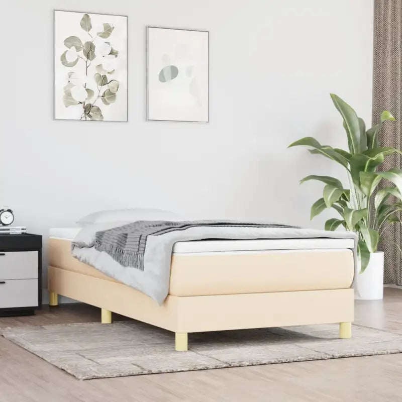 Bedframe met multiplex lattenbodem voor een comfortabele nachtrust - Crème / 90 x 200 cm / 25 cm - Bedden & bedframes