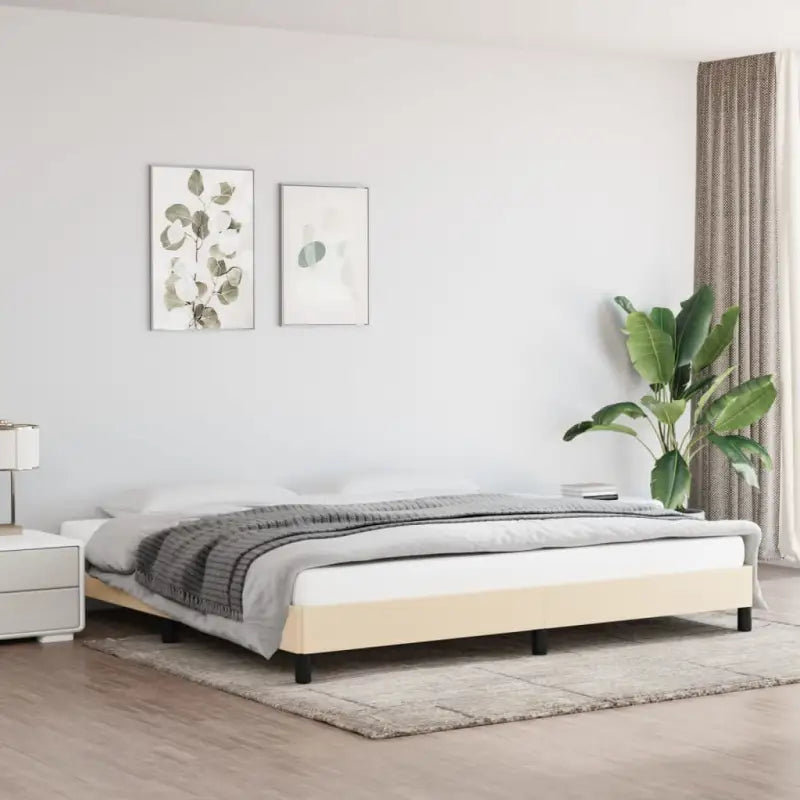 Bedframe met multiplex lattenbodem voor een stevige ademende slaapplaats - Crème / 200 x 200 cm / 25 cm - Bedden &