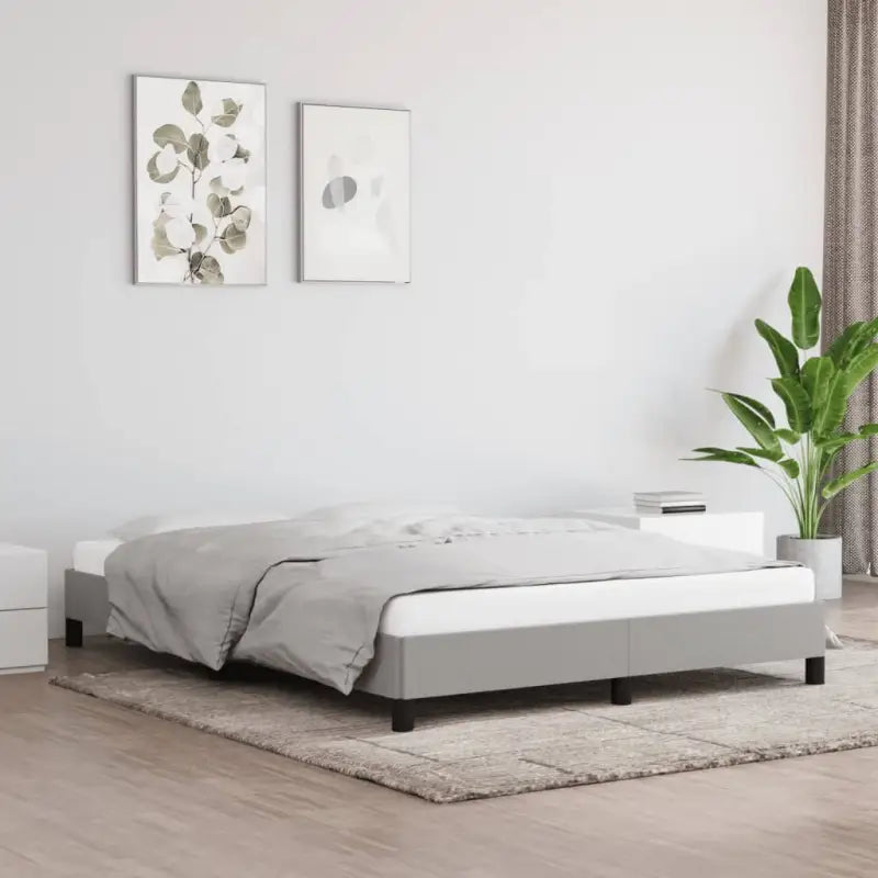 Bedframe met multiplex lattenbodem voor een stevige ademende slaapplaats - Lichtgrijs / 140 x 190 cm / 25 cm - Bedden &