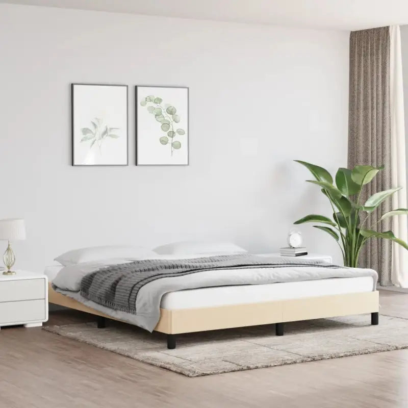 Bedframe met multiplex lattenbodem voor een stevige ademende slaapplaats - Crème / 160 x 200 cm / 25 cm - Bedden &
