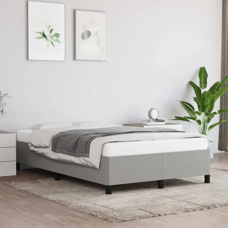 Bedframe met multiplex lattenbodem voor een stevige ademende slaapplaats - Lichtgrijs / 120 x 200 cm / 35 cm - Bedden &