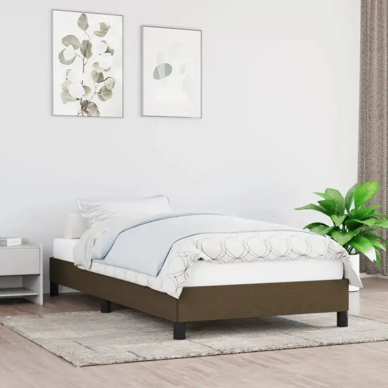 Bedframe met multiplex lattenbodem voor een stevige ademende slaapplaats - Donkerbruin / 90 x 190 cm / 25 cm - Bedden &