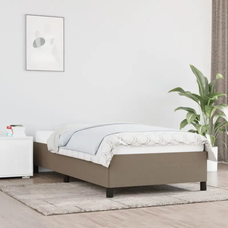 Bedframe met multiplex lattenbodem voor een stevige ademende slaapplaats - Taupe / 100 x 200 cm / 35 cm - Bedden &