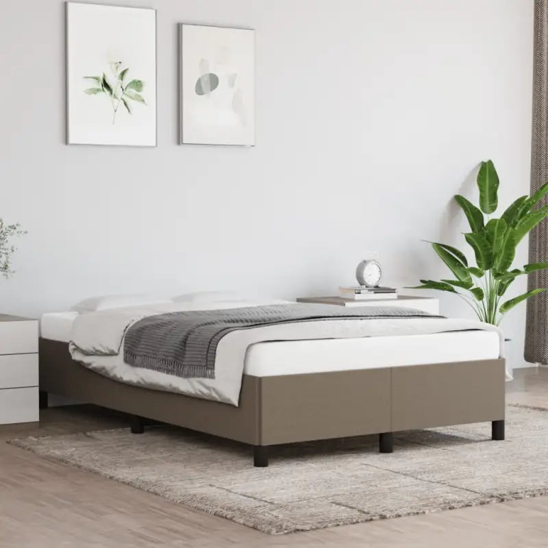 Bedframe met multiplex lattenbodem voor een stevige ademende slaapplaats - Taupe / 120 x 200 cm / 35 cm - Bedden &