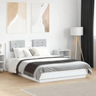 Bedframe met rgb led-verlichting en hoofdeinde voor een stijlvolle slaapkamer - Wit / 135 x 190 cm - Bedden & bedframes