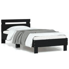 Bedframe met rgb led-verlichting voor een gezellige slaapkamer sfeer - Zwart / 90 x 190 cm - Bedden & bedframes