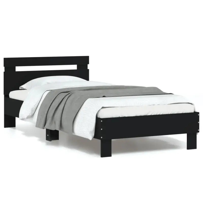Bedframe met rgb led-verlichting voor een gezellige slaapkamer sfeer - Zwart / 90 x 190 cm - Bedden & bedframes