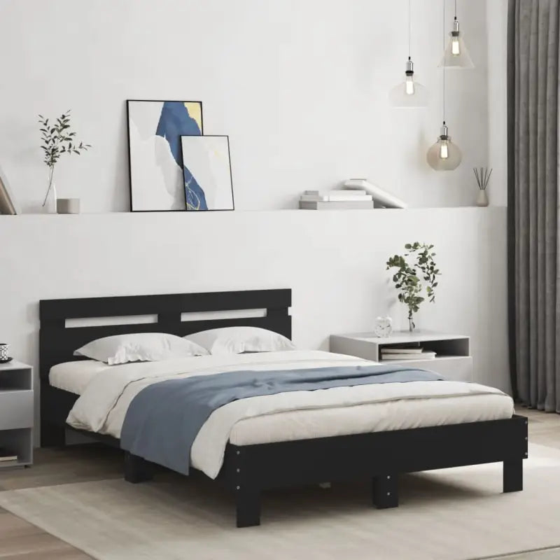 Bedframe met rgb led-verlichting voor een gezellige slaapkamer sfeer - Zwart / 120 x 190 cm - Bedden & bedframes
