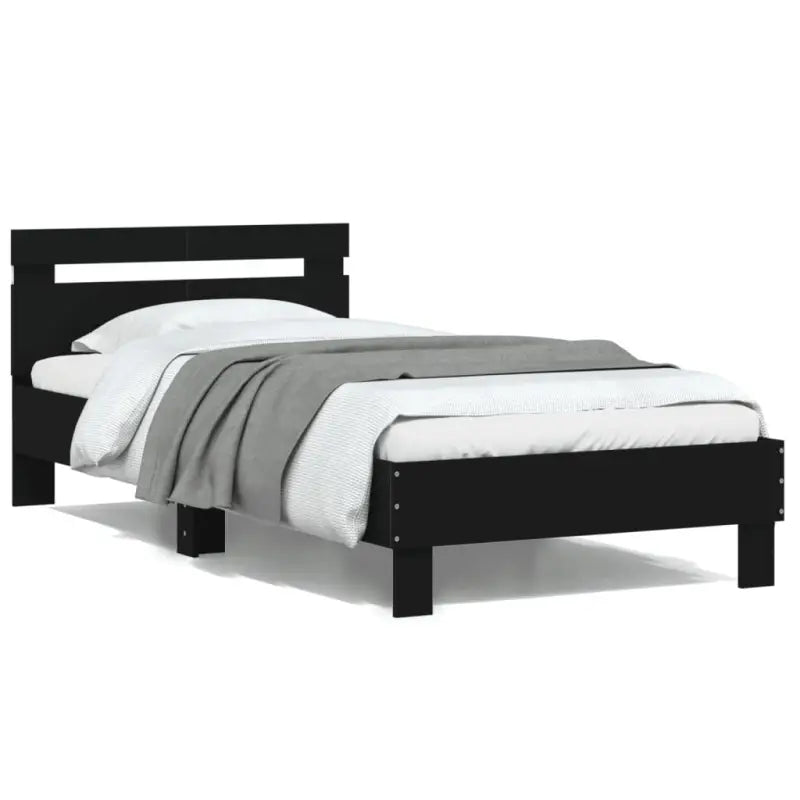 Bedframe met rgb led-verlichting voor een gezellige slaapkamer sfeer - Zwart / 100 x 200 cm - Bedden & bedframes