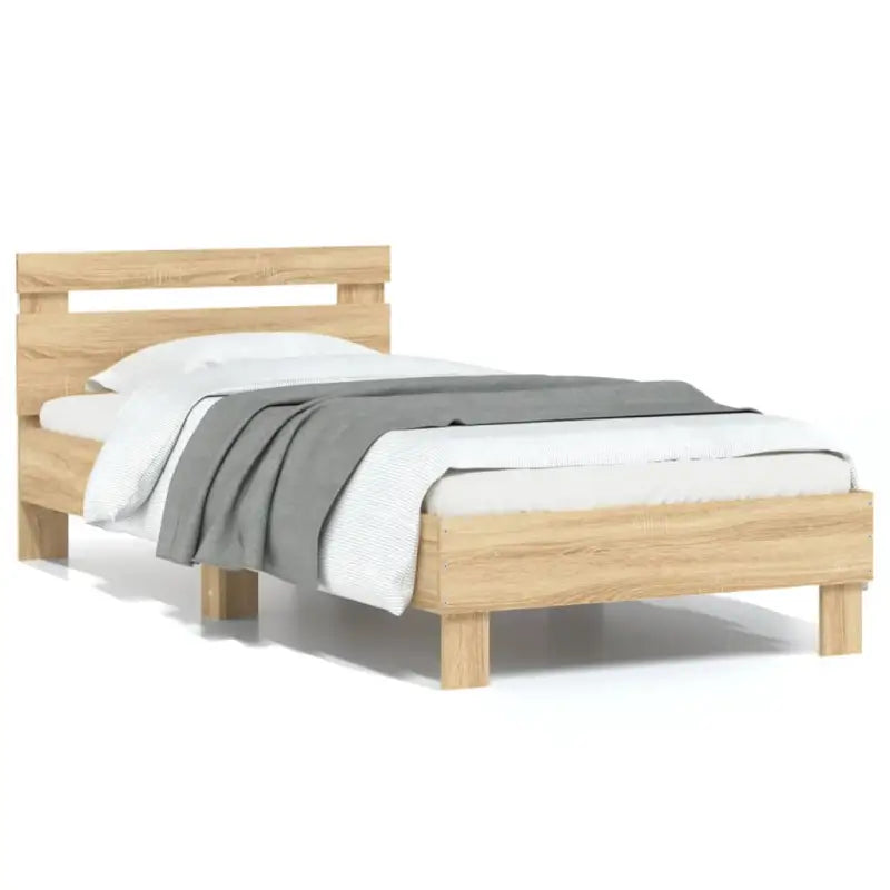 Bedframe met rgb led-verlichting voor een gezellige slaapkamer sfeer - Sonoma eiken / 75 x 190 cm - Bedden & bedframes