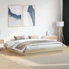 Bedframe met rgb led-verlichting voor een stijlvolle slaapkamer sfeer - Sonoma eiken / 200 x 200 cm - Bedden & bedframes