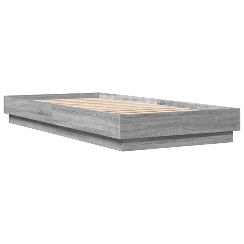 Bedframe van bewerkt hout in grijs sonoma voor een stabiele slaapkamer - Bedden & bedframes