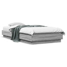Bedframe van bewerkt hout in grijs sonoma voor een stabiele slaapkamer - Bedden & bedframes