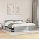 Bedframe van bewerkt hout voor een comfortabele slaapkamer - Betongrijs / 180 x 200 cm - Bedden & bedframes