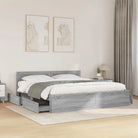 Bedframe van bewerkt hout voor een comfortabele slaapkamer - Grijs sonoma / 200 x 200 cm - Bedden & bedframes
