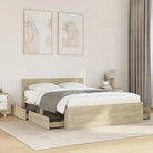 Bedframe van bewerkt hout voor een comfortabele slaapkamer - Sonoma eiken / 135 x 190 cm - Bedden & bedframes