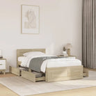 Bedframe van bewerkt hout voor een comfortabele slaapkamer - Sonoma eiken / 75 x 190 cm - Bedden & bedframes