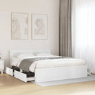 Bedframe van bewerkt hout voor een comfortabele slaapkamer - Wit / 160 x 200 cm - Bedden & bedframes
