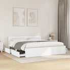 Bedframe van bewerkt hout voor een comfortabele slaapkamer - Wit / 180 x 200 cm - Bedden & bedframes