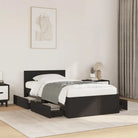 Bedframe van bewerkt hout voor een comfortabele slaapkamer - Zwart / 90 x 200 cm - Bedden & bedframes