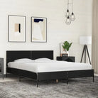 Bedframe van bewerkt hout voor een stabiele en duurzame slaapruimte - Zwart / 160 x 200 cm - Bedden & bedframes