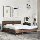 Bedframe van bewerkt hout voor een stabiele en duurzame slaapruimte - bruin eikenkleur / 120 x 190 cm - Bedden &