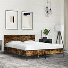 Bedframe van bewerkt hout voor een stabiele en duurzame slaapruimte - Gerookt eiken / 140 x 190 cm - Bedden & bedframes