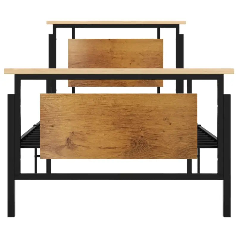 Bedframe van massief eikenhout en gepoedercoat metaal voor heerlijke nachtrust - Bedden & bedframes