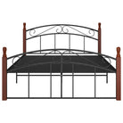 Bedframe van massief eikenhout en gepoedercoat metaal voor warme slaapkamer - Bedden & bedframes