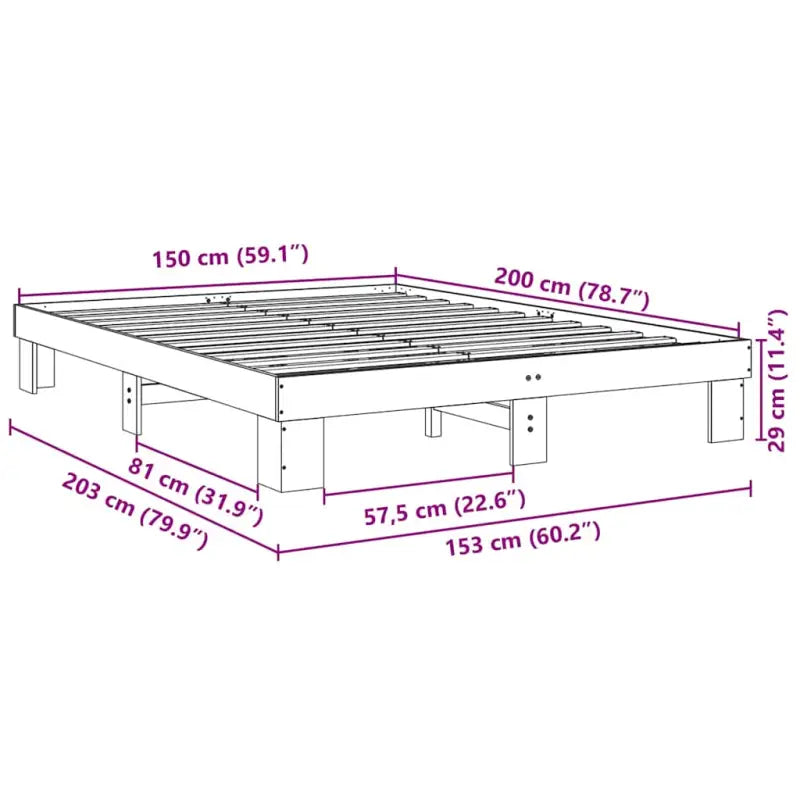 Bedframe van massief eikenhout met extra opbergruimte - Bedden & bedframes