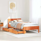 Bedframe van massief grenenhout in wit materiaal voor een goede nachtrust - Wasbruin / 90 x 200 cm - Bedden & bedframes