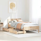 Bedframe van massief grenenhout in wit materiaal voor een goede nachtrust - Naturel / 90 x 200 cm - Bedden & bedframes