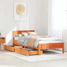 Bedframe van massief grenenhout in wit materiaal voor een goede nachtrust - Wasbruin / 90 x 190 cm - Bedden & bedframes