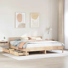 Bedframe van massief grenenhout in wit materiaal voor een goede nachtrust - Naturel / 180 x 200 cm - Bedden & bedframes