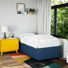 Bedframe van massief grenenhout met ademend vermogen en zacht polyesterweefsel - Blauw / 90 x 200 cm - Bedden &