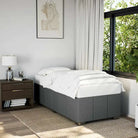 Bedframe van massief grenenhout met ademend vermogen en zacht polyesterweefsel - Donkergrijs / 100 x 200 cm - Bedden &