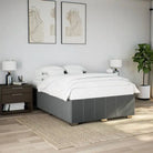 Bedframe van massief grenenhout met ademend vermogen en zacht polyesterweefsel - Donkergrijs / 160 x 200 cm - Bedden &