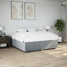 Bedframe van massief grenenhout met ademend vermogen en zacht polyesterweefsel - Lichtgrijs / 180 x 200 cm - Bedden &