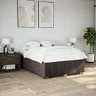 Bedframe van massief grenenhout met ademend vermogen en zacht polyesterweefsel - Donkerbruin / 140 x 190 cm - Bedden &