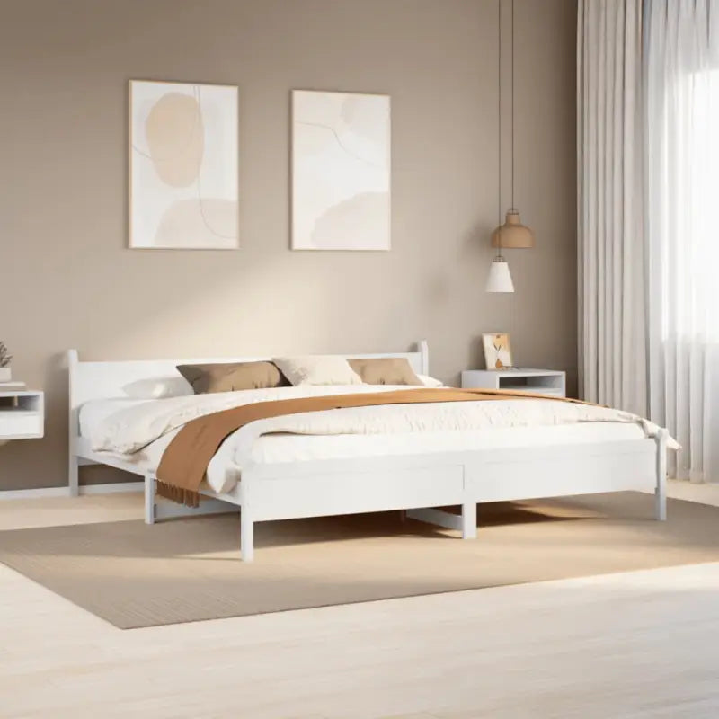 Bedframe van massief grenenhout met extra opbergruimte voor je slaapkamer - Wit / 180 x 200 cm - Bedden & bedframes