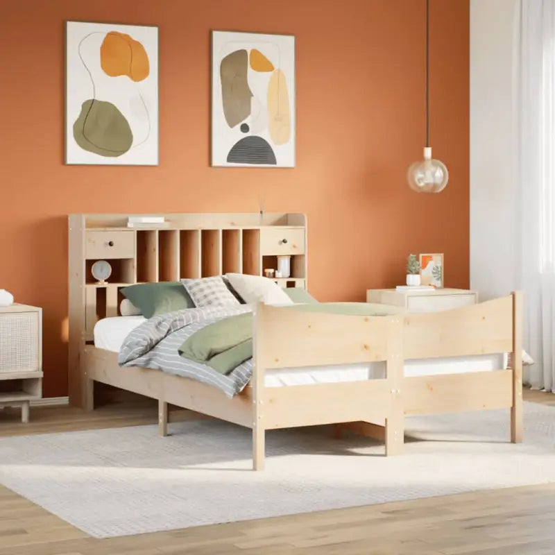 Bedframe van massief grenenhout met extra opbergruimte - Naturel / 140 x 200 cm - Bedden & bedframes