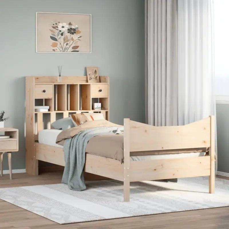Bedframe van massief grenenhout met extra opbergruimte - Naturel / 90 x 200 cm - Bedden & bedframes