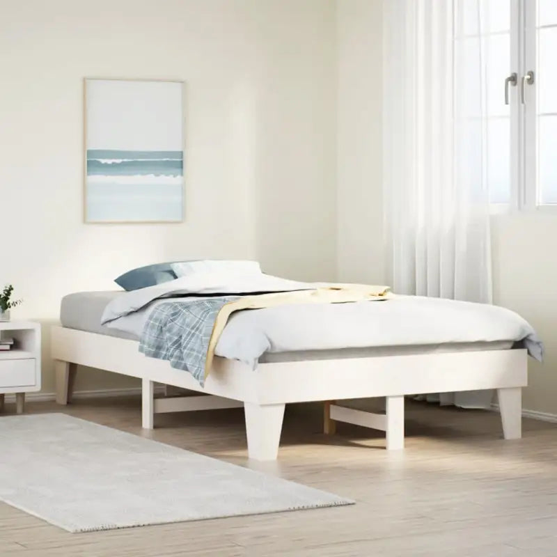 Bedframe van massief grenenhout met extra opbergruimte voor elke slaapkamer - Wit / 120 x 190 cm - Bedden & bedframes