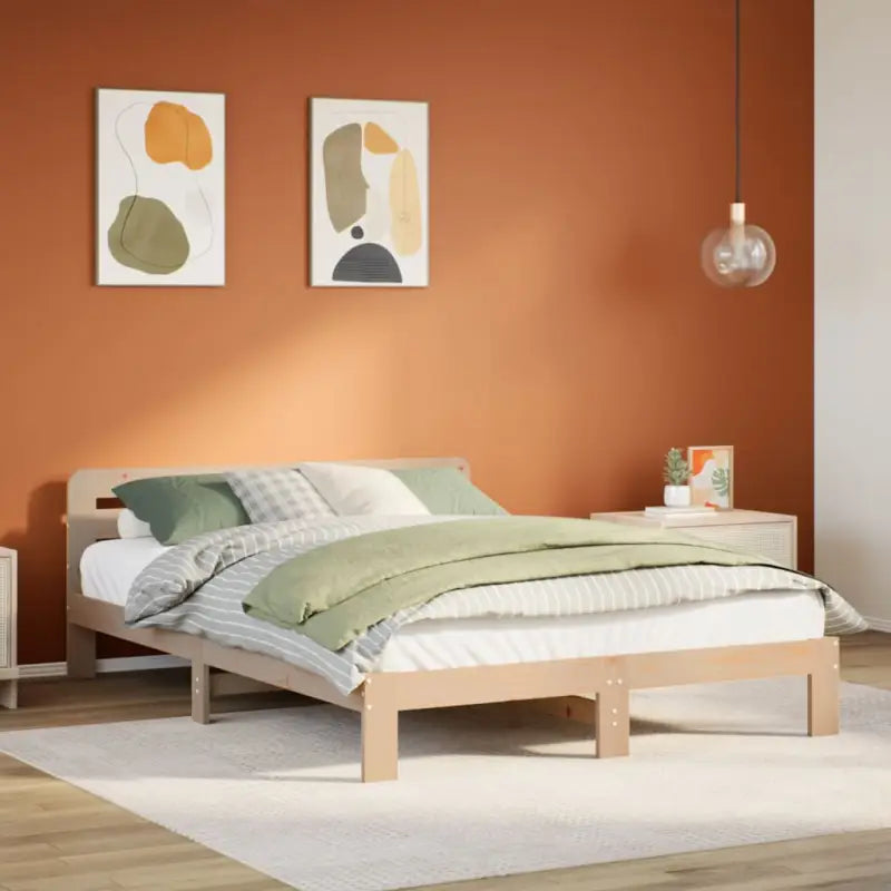 Bedframe van massief grenenhout met extra opbergruimte voor elke slaapkamer - Naturel / 140 x 200 cm - Bedden &