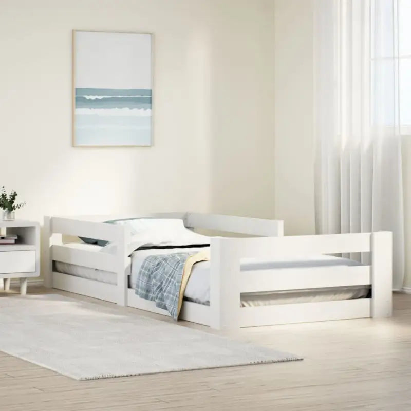 Bedframe van massief grenenhout met extra opbergruimte - Wit / 100 x 200 cm - Bedden & bedframes