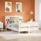 Bedframe van massief grenenhout met extra opbergruimte - Wit / 160 x 200 cm - Bedden & bedframes